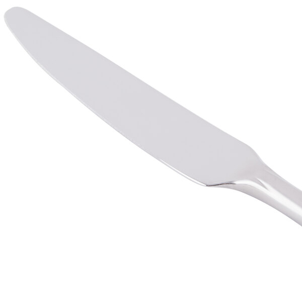 A Libbey stainless steel dinner knife with a silver handle.