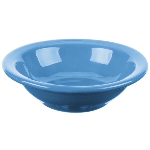 A blue bowl with a white background.