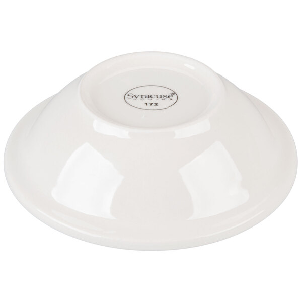 A Libbey Ivory Morwel porcelain fruit bowl with a small round base.