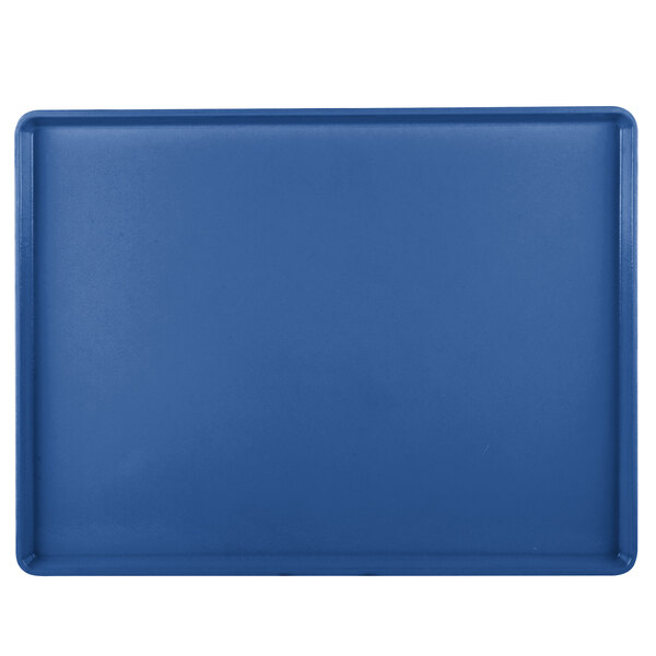 A blue rectangular Cambro dietary tray.