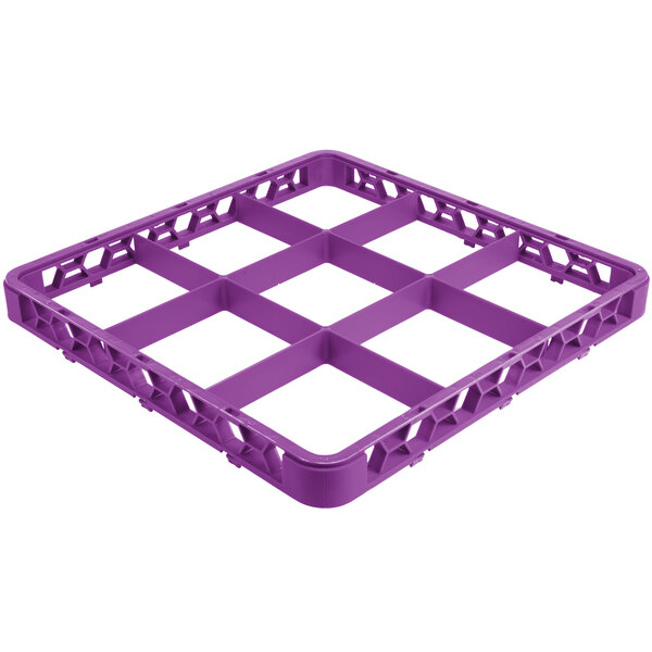 A lavender plastic grid with nine squares.