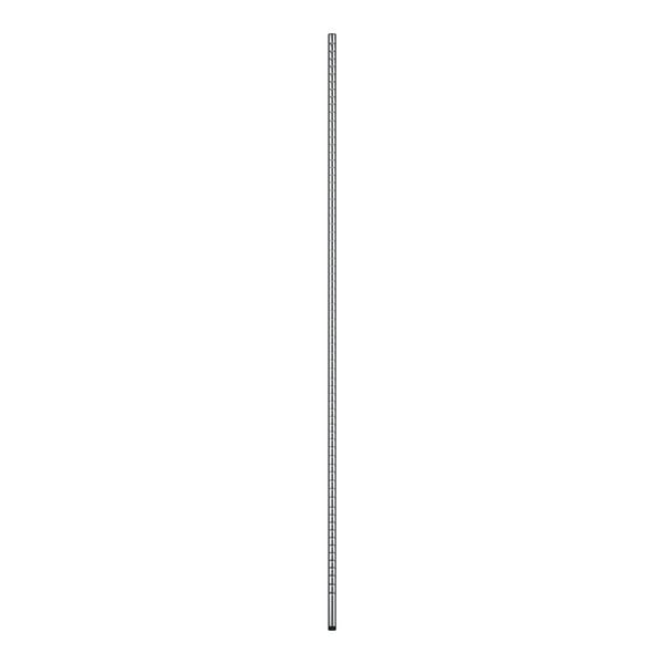 A long silver metal pole with holes.