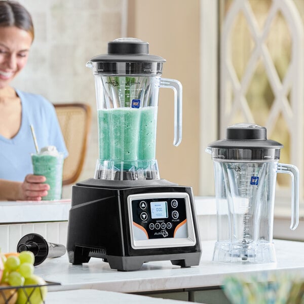 AvaMix BX2100E2J 3 1/2 hp Commercial Blender with Touchpad Control, Timer, Adjustable Speed, and 2 64 oz. Tritan™ Containers - 120V