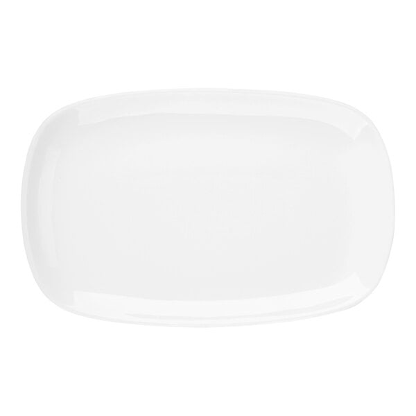 Libbey BW-6712 Chef's Selection II 12 1/2" x 8 1/4" Ultra Bright White Porcelain Coupe Platter - 12/Case