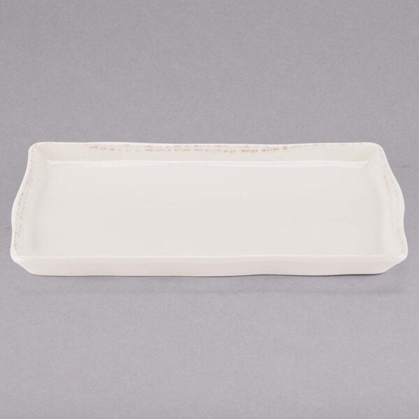 A white rectangular Libbey porcelain tray.