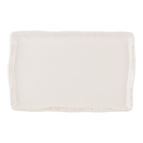Libbey Farmhouse 11" x 7" Rectangular Cream Porcelain Tray / Platter - 12/Case