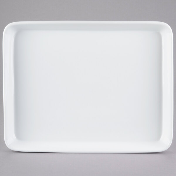 A Libbey white rectangular porcelain pan.