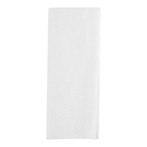 A single white folded paper towel is shown against a plain background.