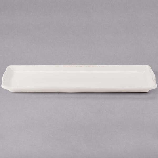 A white rectangular Libbey porcelain tray.
