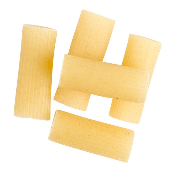Close up of dried tubular pasta