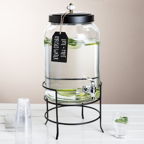 3 gallon clear glass jug with handle