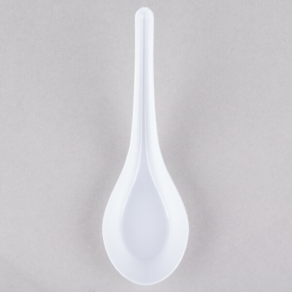 Visions 5 1/2" White Plastic Asian Soup Spoon 50/Pack