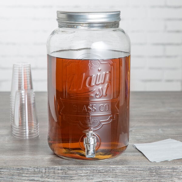 Jay Imports 2 Gallon Style Setter Main Street Embossed Glass Beverage