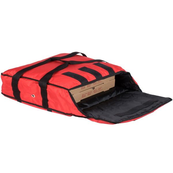 ServIt Insulated Pizza Delivery Bag, Red Soft-Sided Heavy-Duty Nylon ...