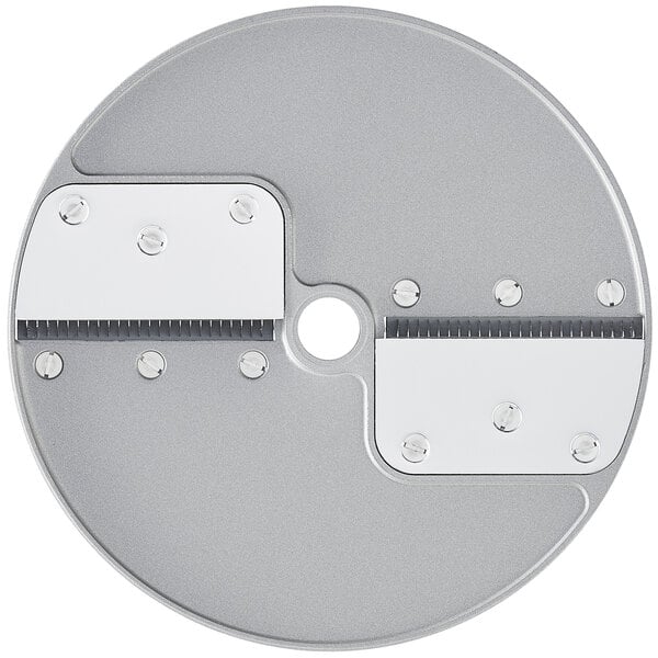 A Robot Coupe 1/8" Julienne Cutting Disc with screws.