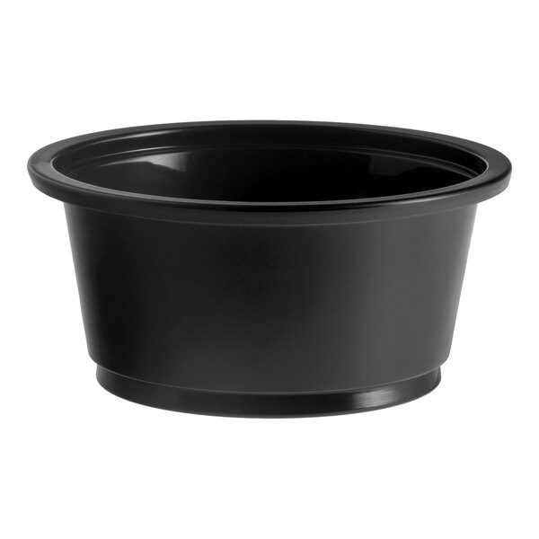 Choice 2 oz. Black Plastic Souffle Cup / Portion Cup - 100/Pack