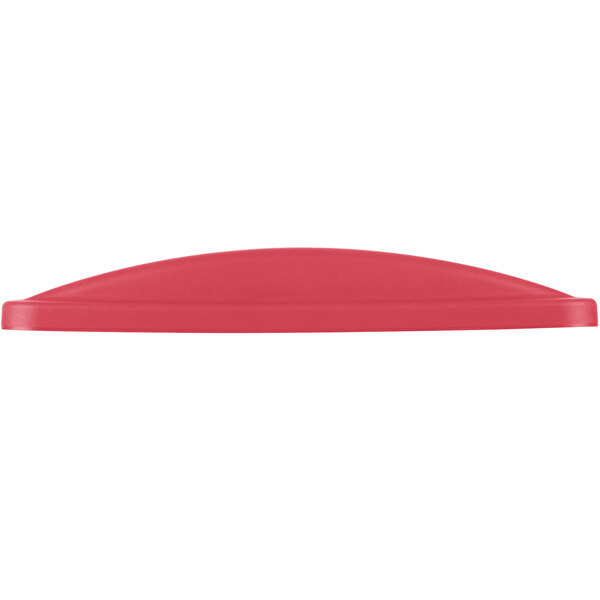 A red plastic lid for a Rubbermaid Slim Jim container.