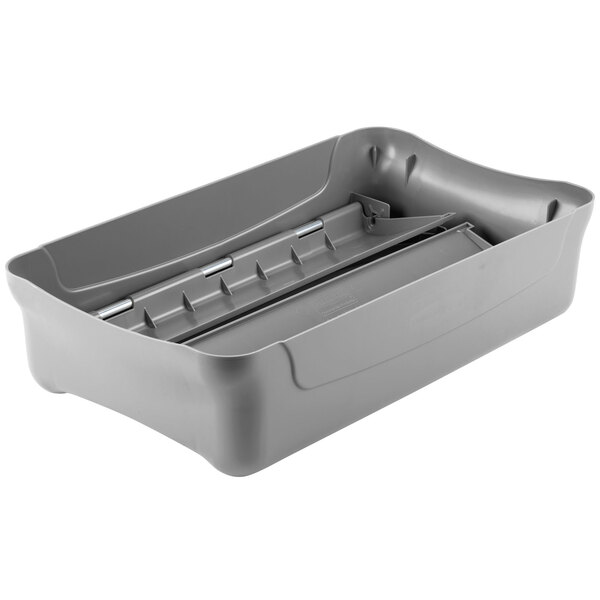 A Rubbermaid Slim Jim gray plastic container lid.