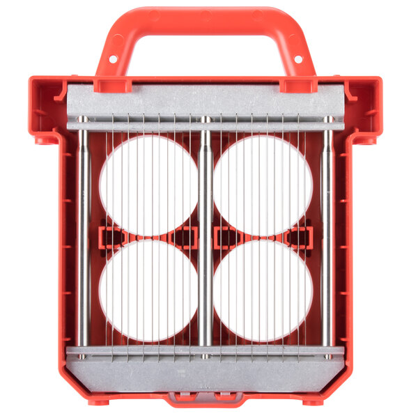 A white circle with red and black stripes and a red rectangular object with a white circle inside.