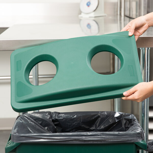 Rubbermaid Slim Jim Bottle Recycling Top - Grijs Deksel