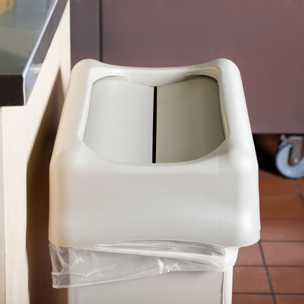 Rubbermaid FG267360BEIG Slim Jim Beige Swing Trash Can Lid