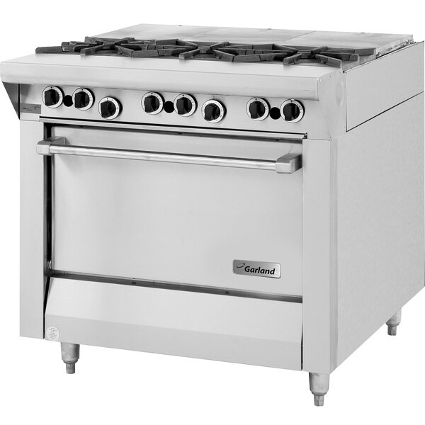 a large stainless steel stove