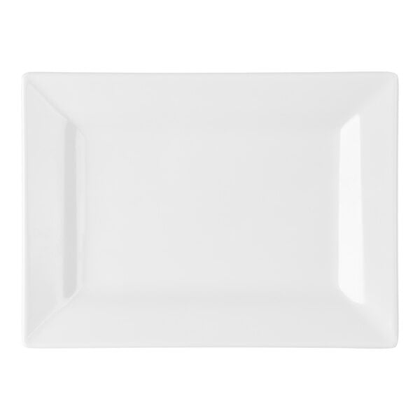 Elite Global Solutions D557RC Vogue 7" x 5 1/2" White Rectangular Melamine Plate - 6/Case