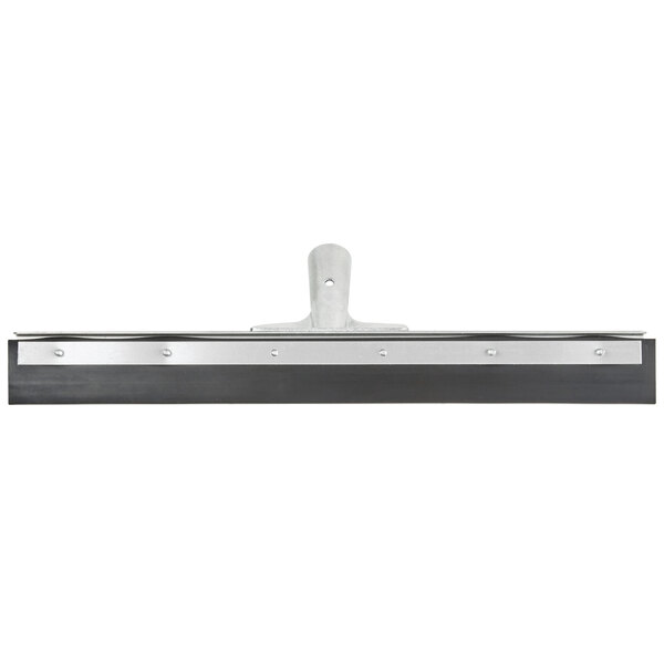 A black and silver Unger AquaDozer floor squeegee with a white plastic handle.