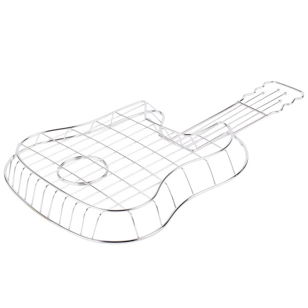 A metal Clipper Mill guitar-shaped rack.