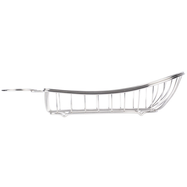 A Clipper Mill stainless steel boat basket with a handle.