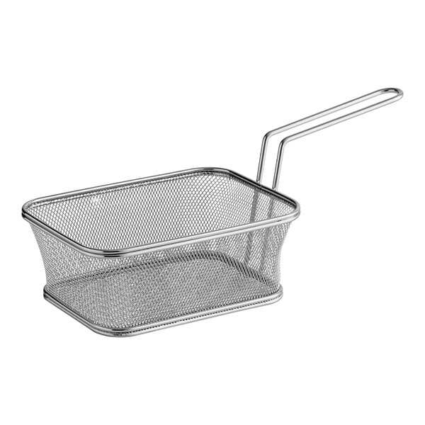 A Clipper Mill stainless steel mesh serving fry basket with a handle.