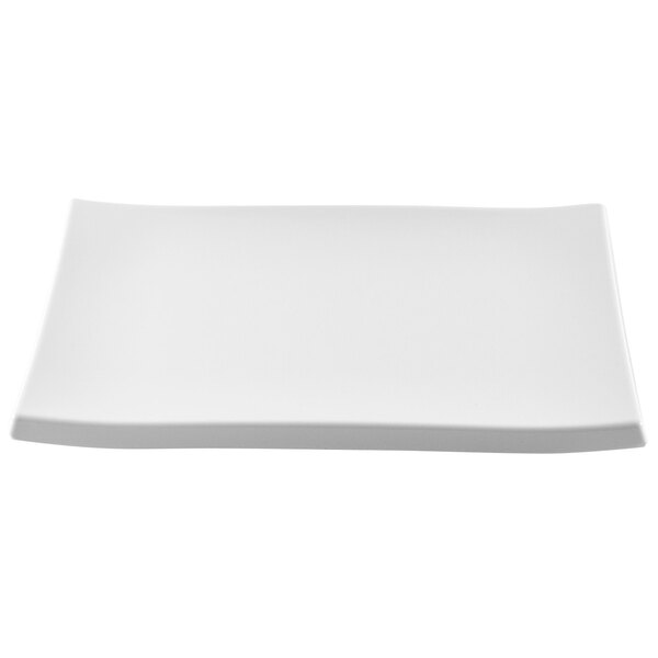 A white rectangular melamine tray.