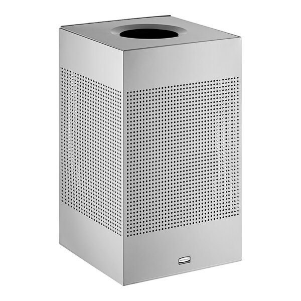Designer Line Silhouettes Waste Receptacle, 12 gal, Steel, Silver Metallic Designer Line Silhouettes Waste Receptacle, 12 gal, Steel, Silver Metallic