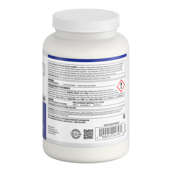 Noble 4 lb. / 64 oz. Last Call Concentrated Powdered Bar Glass Cleaner