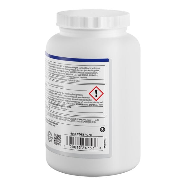 Noble 4 lb. / 64 oz. Last Call Concentrated Powdered Bar Glass Cleaner - 2/Case