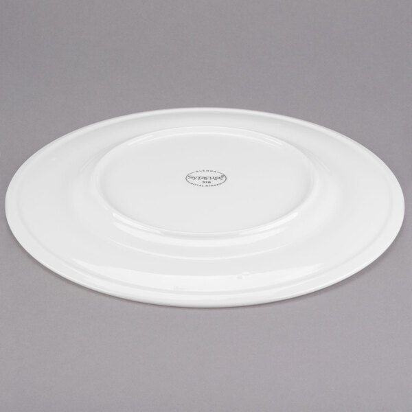 A Libbey Royal Rideau white porcelain plate with a round rim.