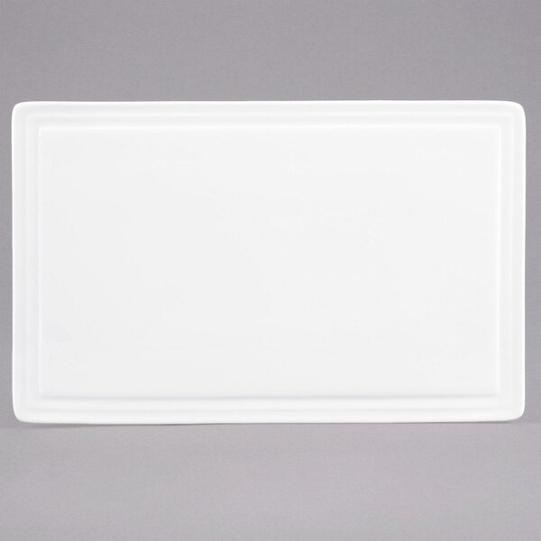A white rectangular Libbey porcelain tray.