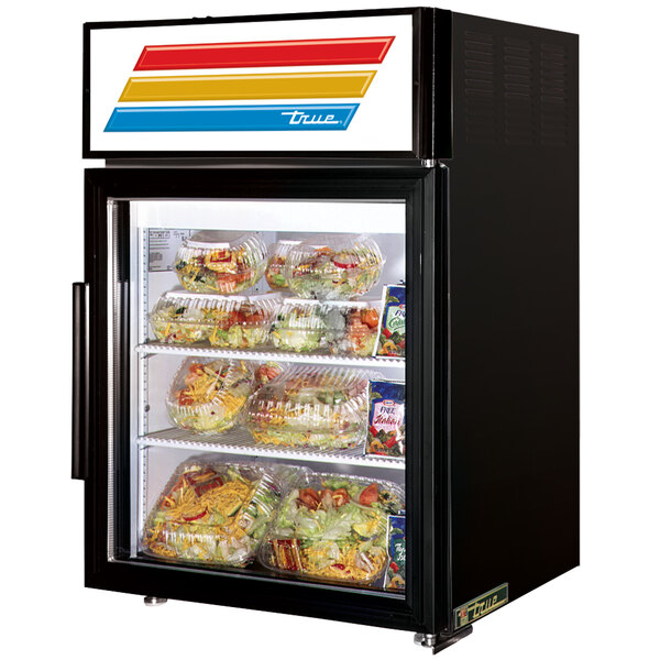 True GDM5LD Black Countertop Display Refrigerator with Swing Door