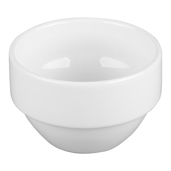 Libbey Slenda 8 oz. Royal Rideau White Stacking Porcelain Bouillon - 36/Case