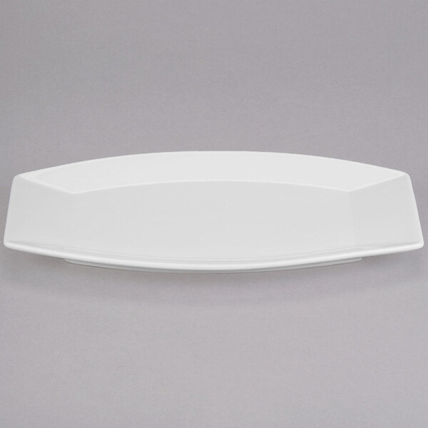 A white rectangular Libbey porcelain serving tray.