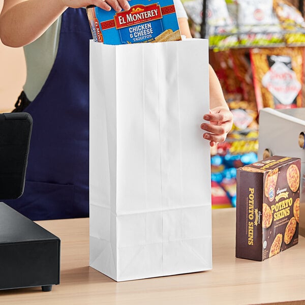 white paper food bag