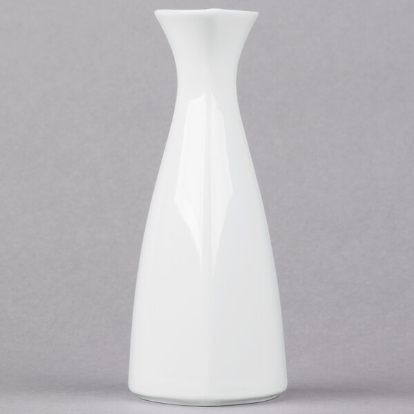 A white Libbey Royal Rideau porcelain sake bottle with a small handle.