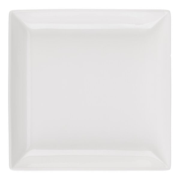 A white square porcelain coupe plate.