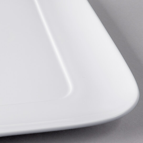 A white rectangular Libbey porcelain tray.