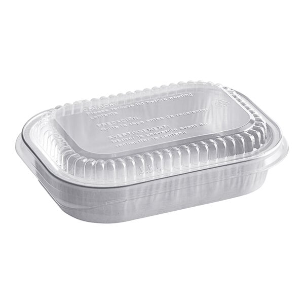 A clear plastic container with a clear plastic lid.