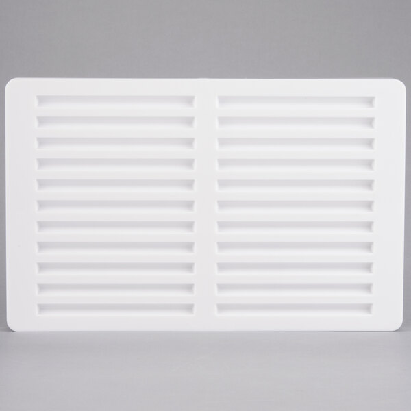 A white polycarbonate mold with 22 square stick compartments.