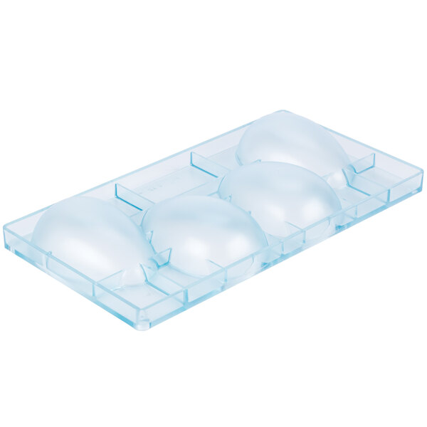 A clear plastic container with oval shaped compartments.