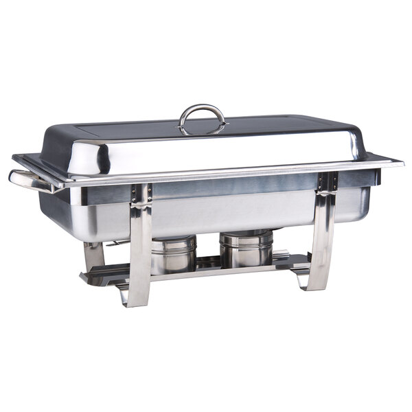 Full size closed stainless steel chafer with fuel holders