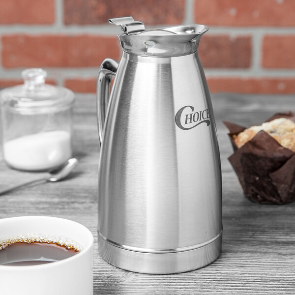 Choice 27 Oz Stainless Steel Insulated Thermal Coffee Server Stainless Steel Insulated Thermal Coffee Server