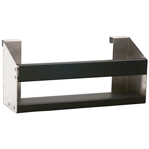 A stainless steel Eagle Group single tier speed rail shelf.